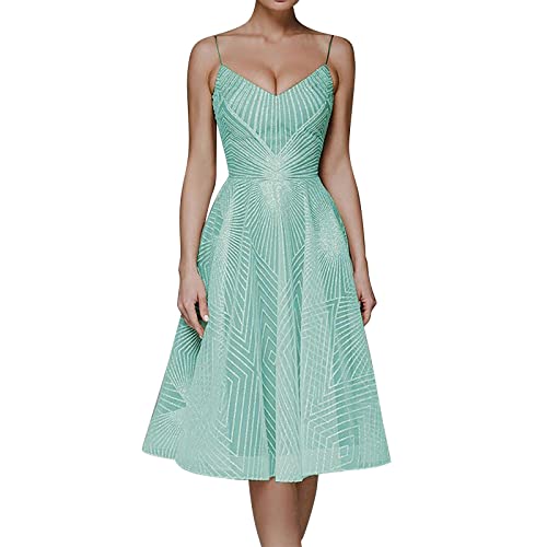 Frauen Elegantes Brautkleid Spitze V-Ausschnitt Abendkleid Prinzessin Hochzeitskleider Spitze Kleid A-Linie Boho Kleid Sommerkleid Swingkleid Strandkleid Blusenkleid Sexy Brautkleid Abendkleider von IQYU