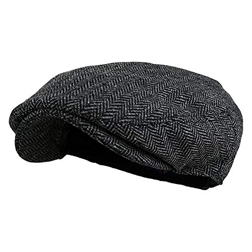 IQYU BaskenmüTze FüR Herren SchirmmüTze Herren Barett SchiebermüNtze BaskenmüTze HerrenCap Cap Newsboy Flat Schwarz SchieberCap Flatcap Retro Herren Einstellbar Herren BaskenmüTze,SchieberCap von IQYU