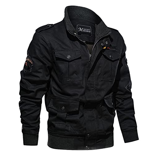 IQYU Bikerjacke Herren Lederjacke Wanderjacke Thermojacke Kunstlederjacke Motorradjacke Atmungsaktiv Übergangsjacke Herrenjacke Motorrad Funktionsjacke Bomberjacke Winterjacke Ledermantel Sweatjacke von IQYU