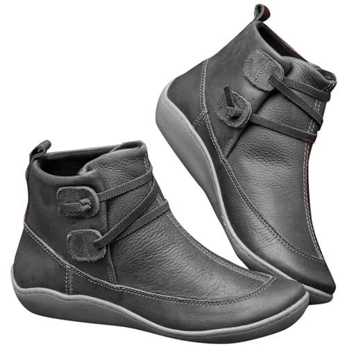 IQYU Damen Stiefel Leder, Barfuss Schuhe Outdoor, Herbst Und Winter Vintage Lederschuhe, Schuhe Plateau Stiefel Mit Zipper, Stiefeletten Mit FersenstüTze, Runde Zehe Weiche Flach Damenstiefel IQYU Damen Stiefel Leder, Barfuss Schuhe Outdoor, Herbst Und Winter Vintage Lederschuhe, Schuhe Plateau Stiefel Mit Zipper, Stiefeletten Mit FersenstüTze, Runde Zehe Weiche Flach Damenstiefel von IQYU