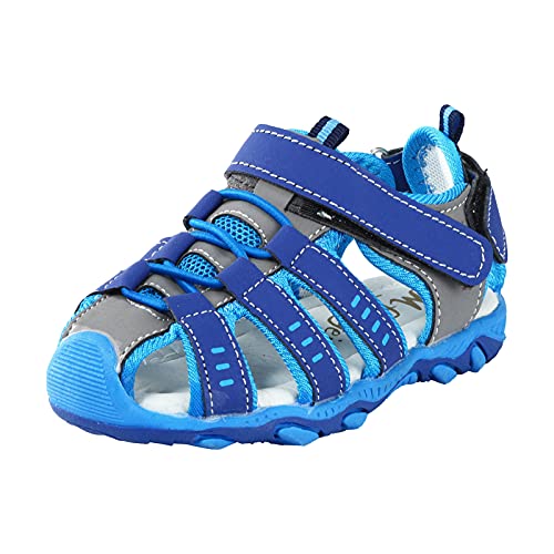 IQYU Halbschuh Kinder Junge Zehensandalen Sommer Kinder Junge Kinder Strandschuhe Mädchen Schuhe Turnschuhe Geschlossene Babyschuhe Turnschuhe Mit Guter Sohle (Blue, 25 Toddler) von IQYU