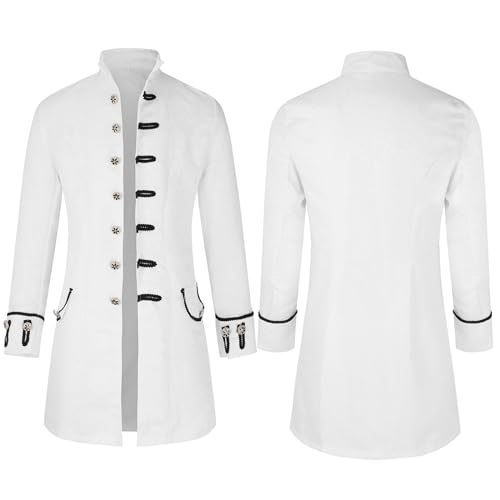 IQYU Herren Smoking AnzüGe Slim Fit Herren Mantel Mittelalter Vintage Jacquard Stehkragen Mantel Uniform Vintage Mantel Gothic Graben Uniform Stehkragen Kleidung Steampunk Jacke Regular Fit IQYU Herren Smoking AnzüGe Slim Fit Herren Mantel Mittelalter Vintage Jacquard Stehkragen Mantel Uniform Vintage Mantel Gothic Graben Uniform Stehkragen Kleidung Steampunk Jacke Regular Fit von IQYU