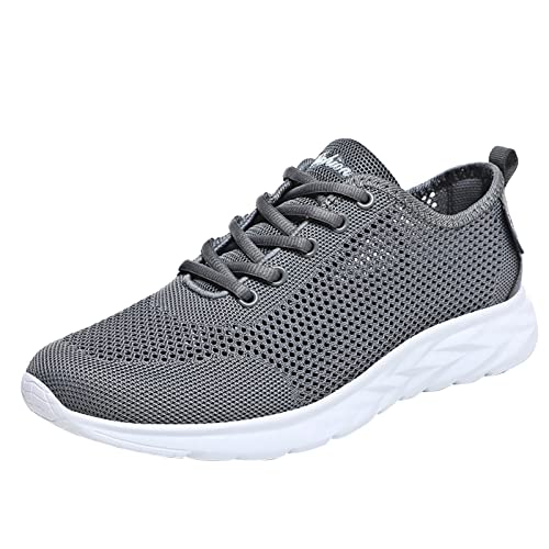 IQYU Herren Turnschuhe bequem Mode lässig atmungsaktiv leicht einfarbig Sommer und Schuhe Schwarz Herren 44 (Grey, 41) von IQYU