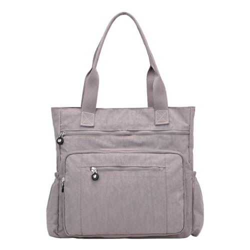 IQYU Jeanshose Für Damen Schwarz Taschen An Der Hohen Taille Lässige Damen-Handtasche mit Taschen und Reißverschluss, Nylon-Schulter-Aufbewahrungstasche Taschen Damen Blau (Grey, One Size) von IQYU