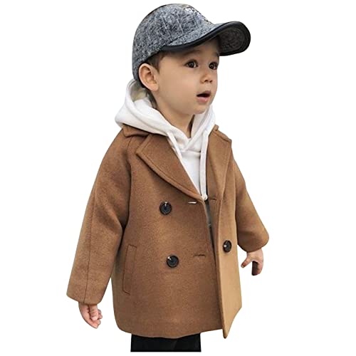 IQYU Junge Jacken Sommer Gekerbte Jungen Mantel Mädchen Kragen Jacke Baby Breasted Wolle Eleganter Doppelmantel Mantel Kinder Kleinkind Trench Plaid Jungen Mantel und Jacke Kleinkind von IQYU