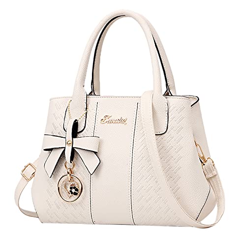 IQYU Kosmetik Taschen Damen Klein Klassische europäische und amerikanische Mode-Mutter-Handtasche mittleren Alters Lange Röcke Damen Winter Mit Taschen (White, One Size) von IQYU