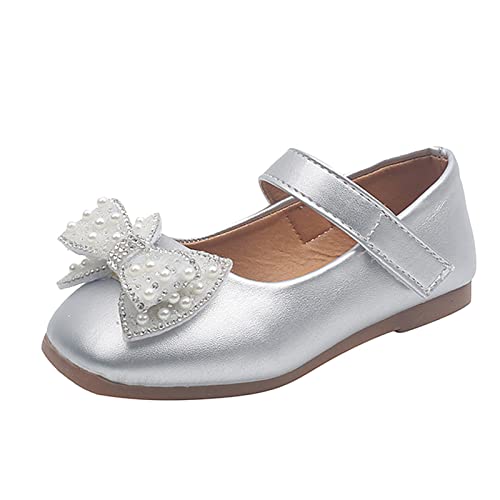 IQYU Mädchen Schuhe Ballerinas Prinzessin Schuhe Kinder Kleinkind Schuhe Paillette Tanzschuhe Ballerina Schuhe Abendschuhe Ballerina Hochzeit Mädchenschuhe Elegant (Z-jsjmB-Silver, 22 Toddler) von IQYU