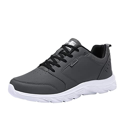 IQYU Mode Sommer Herren Turnschuhe flach leicht bequem lässig schnüren einfarbig Schuhe Herren 46 2 3 (Grey, 40) von IQYU