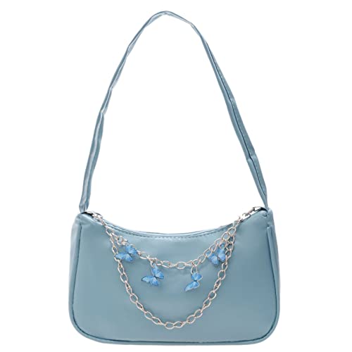 IQYU Nordlicht Taschen Damen Damen kleine Tasche Schmuck Schulterkette Tasche Unterarm Tier eine Handtasche lässige Mode Tasche Taschen Gürtel (Blue, One Size) von IQYU