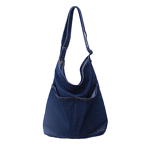 IQYU Organizer Taschen Umhängetaschen für Frauen, große Kapazität, Jeans-Tasche, Reise-Leinwand, lässige Umhängetaschen, weibliche Handtaschen Taschen Garderobe Wand (BU2, One Size) von IQYU