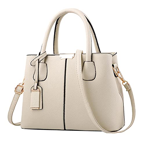 IQYU Reitzubehör Damen Taschen Handtasche für Frauen Geräumige Handtaschen Damen Geldbörse Satchel Schultertasche Tote Ledertasche Yoga Shorts Damen Kurz Mit Taschen (Beige, One Size) von IQYU