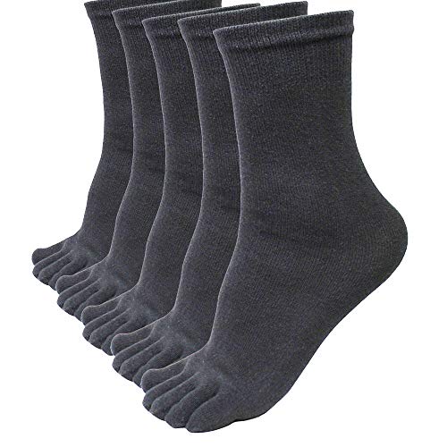 IQYU Socken Burger Short Soild Sports Herren Elastische Fünf Laufende Zehensocken Paar 5 Socken Fingersocken Hausschuhe Socken Kinder (Dark Gray, One Size) von IQYU