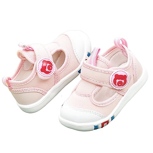 IQYU Sommerschuhe Baby-Sandalen für und Mädchen, für Neugeborene, Sommer-Sportschuhe, niedliche atmungsaktive Netz-Design, flache Schuhe Baby Sommer Sandalen Mädchen (Pink, 24 Toddler) von IQYU