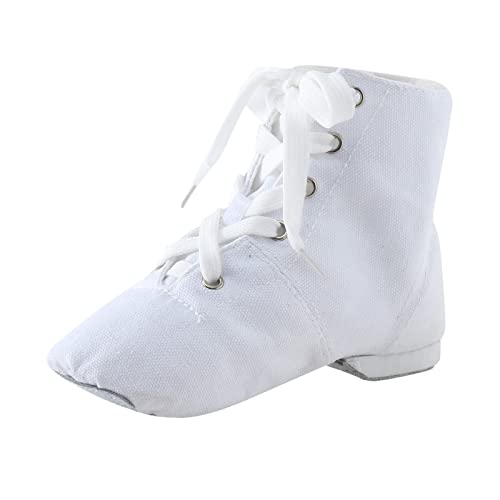 IQYU Tanzstiefel PU-Leder Jazzschuhe Ballettschuhe Tanzschuhe Damen Schnür Jazzschuh Segeltuch Tanz Flache Ballsaal Moderne Jazz Tanzstiefel für Mädchen Damen Schnürschuhe Jazzschuh Tanzschuhe von IQYU