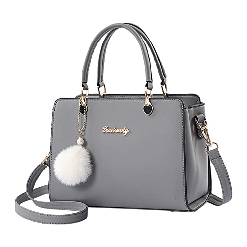 IQYU Taschen Damen Blau Andermatt Damen-Einkaufstasche, modische Handtaschen, Damen-Geldbörse, Umhängetasche, Umhängetasche, Ledertasche für Damen Kleid Mit Taschen 44 (Grey, One Size) von IQYU