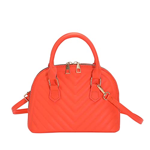 IQYU Umhängetaschen Damen Groß Wasserdicht einfarbig vielseitige Handtasche Doppelreißverschluss Umhängetasche Umhängetaschen Damen Klein Günstig (Orange, One Size) von IQYU