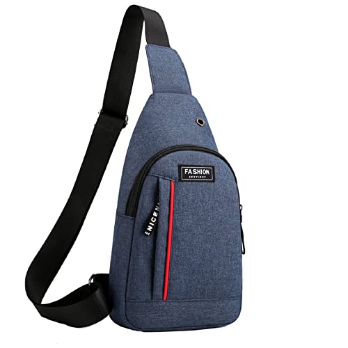 IQYU Verschluss Für Taschen Männer Messenger Mode Freizeit Brusttasche Sport Trend Rucksack Männer Umhängetasche Umhängetasche Männer Taschen Gurtband Kette (Blue, One Size) von IQYU