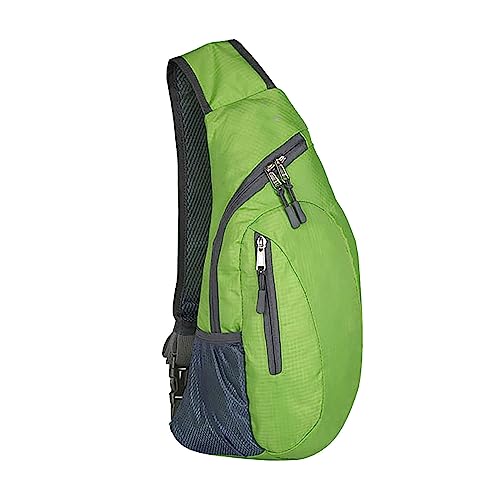 IQYU Weste Mit Taschen Herren und Damen, einfarbig, mit Reißverschluss, faltbar, Brusttasche, einzelne Schulter, Umhängetasche, Sporttasche, Outdoor-Umhängetasche Taschen Zugvögel (Green, One Size) von IQYU