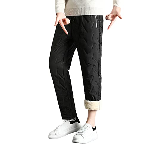 IQYU Winterhosen Herren Warm,Winterhosen Herren Atmungsaktiv,Winter-Daunenhosen Herren Mit Kordelzug,Sportpants Herren Mit Elastischer Taille,Radlerhose Herren Baumwolle Winddicht,Sweatpants von IQYU