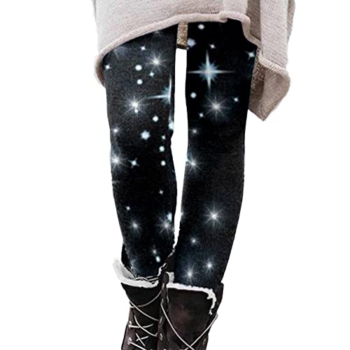 IQYU Winterleggins Bunt ThermoLeggins Damen Mit Motiv Thermoleggins Blickdicht Strumpfhosen Winter Thermo Laufhose Muster Yogahosen Baumwolle Warm Jogginghose MäDchen Freizeithose Winter Leggings von IQYU