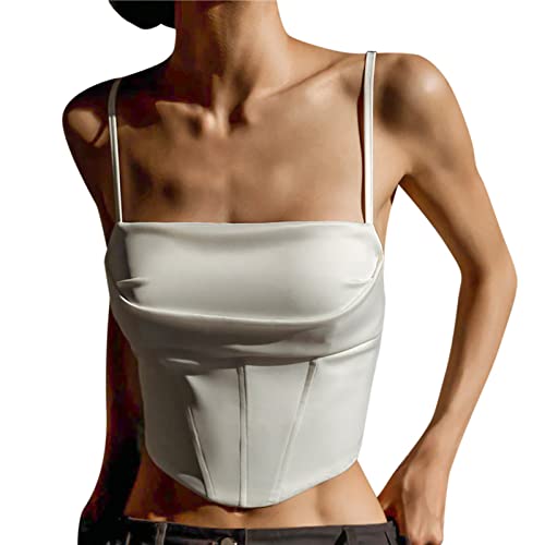 IQYU Y2k Top Damen Satin-Oberteile Damen Sommer Bauchfrei Wickelbluse U-Boot SpaghettiträGer Bralette RüCkenfrei Cropped Tanktops Sexy Camisole Teenager MäDchen Satintop Tunika Club Streetwear IQYU Y2k Top Damen Satin-Oberteile Damen Sommer Bauchfrei Wickelbluse U-Boot SpaghettiträGer Bralette RüCkenfrei Cropped Tanktops Sexy Camisole Teenager MäDchen Satintop Tunika Club Streetwear von IQYU
