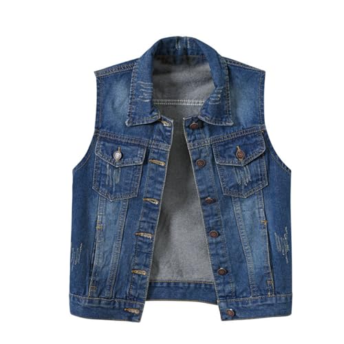 Jeansweste Damen Schwarz Nieten Punk - Jeans Weste Für Damen Große Größen Jeansjacke Ärmellos Oversized Damenwesten Leichte-Sommerjacke Elegante Trachtenweste Stretch Damen-Jeansjacken Denim-Jacket Jeansweste Damen Schwarz Nieten Punk - Jeans Weste Für Damen Große Größen Jeansjacke Ärmellos Oversized Damenwesten Leichte-Sommerjacke Elegante Trachtenweste Stretch Damen-Jeansjacken Denim-Jacket von IQYU
