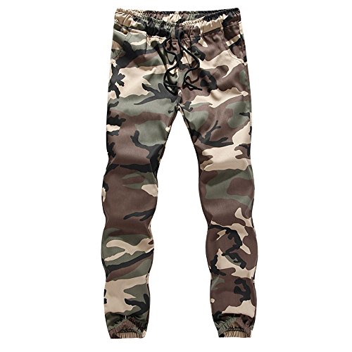 Tactical Hose Herren, Sweathose Herren Tarnfarbe, Freizeithose Herren Cargo, Jogginghose Herren Baumwolle, Mid-Waist Herrenhose Mit Kordelzug, Herrenhosen Mit Gummizug In Der Taille von IQYU