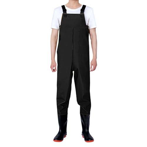 Watthosen Damen Wasserdicht Mit Stiefel Anglerhose Wathose Wasserdicht Neopren-Regenlatzhose Lang Outdoorhose Atmungsaktiv Regenhosen Winddichte Arbeitshose Watthosen Watstiefel Hose Gummistiefel von IQYU