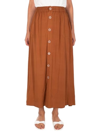 IRIEDAILY Damen Rock - Civic Long Skirt in Toffee, L von IRIEDAILY