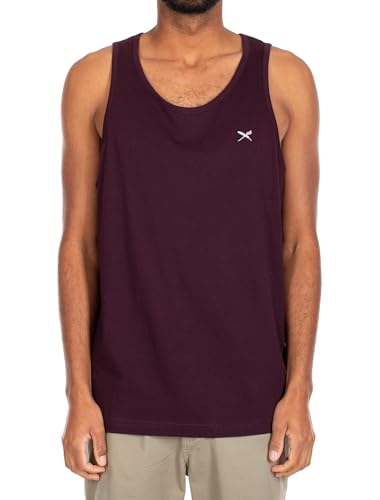 IRIEDAILY Herren Tanktop - Mini Flag Tank in Aubergine, S von IRIEDAILY