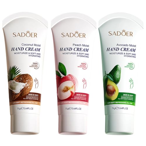 ISAKEN Handcreme Set, 3 Stück Frucht Feuchtigkeitsspendend Handcreme Fußcreme Geschenkset für Frauen Mutter Männer, Trockene Rissige Hände Füße, Pflegecreme zu Geburtstag, Weihnachten, Neujahr von ISAKEN