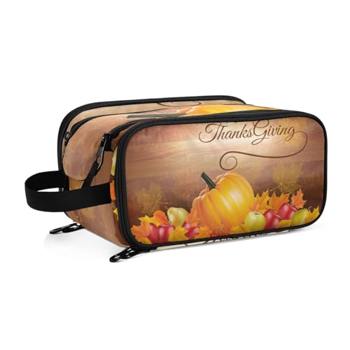 Happy Thanksgiving Reise-Kulturbeutel für Damen, Mädchen, Männer, tragbar, wasserdicht, Kulturbeutel, Kosmetiktasche, Make-up-Koffer, #1, Einheitsgröße, Beauty Case von ISAOA