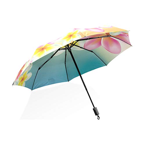 ISAOA Automatischer Reise-Regenschirm, kompakt, faltbar, mit rosa und Blauen Mustern, Winddicht, Ultraleicht, UV-Schutz, Regenschirm für Damen und Herren ISAOA Automatischer Reise-Regenschirm, kompakt, faltbar, mit rosa und Blauen Mustern, Winddicht, Ultraleicht, UV-Schutz, Regenschirm für Damen und Herren von ISAOA