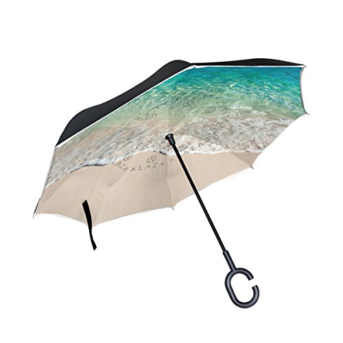 ISAOA Gro?er Regenschirm, umgekehrter Regenschirm, winddicht, doppellagige Konstruktion, umgekehrt, faltbarer Regenschirm f¨¹r Autoregen im Freien, C-f?rmiger Griff, selbststehend, Meereswelle. ISAOA Gro?er Regenschirm, umgekehrter Regenschirm, winddicht, doppellagige Konstruktion, umgekehrt, faltbarer Regenschirm f¨¹r Autoregen im Freien, C-f?rmiger Griff, selbststehend, Meereswelle. von ISAOA
