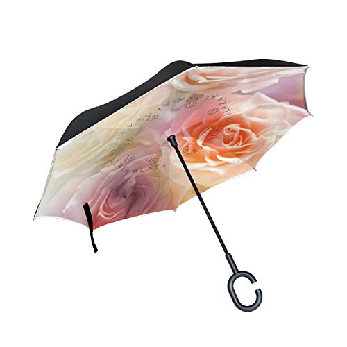 ISAOA Gro?er umgekehrter Regenschirm, doppelschichtig, Winddicht, UV-Schutz, Regenschirm f¨¹r Auto, Regen, Outdoor, C-f?rmiger Griff, selbststehend, Rosen im Sonnenschirm ISAOA Gro?er umgekehrter Regenschirm, doppelschichtig, Winddicht, UV-Schutz, Regenschirm f¨¹r Auto, Regen, Outdoor, C-f?rmiger Griff, selbststehend, Rosen im Sonnenschirm von ISAOA