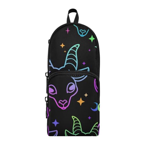 ISAOA Mnsruu Federmäppchen mit großem Fassungsvermögen und mehreren Taschen, mehrfarbig, Ziegenköpfe, Tasche, Tasche, Schule, Büro, Teenager, Mädchen, Jungen, #01, Einheitsgröße, Hübsch ISAOA Mnsruu Federmäppchen mit großem Fassungsvermögen und mehreren Taschen, mehrfarbig, Ziegenköpfe, Tasche, Tasche, Schule, Büro, Teenager, Mädchen, Jungen, #01, Einheitsgröße, Hübsch von ISAOA
