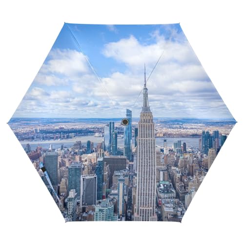 ISAOA Reise-Regenschirm, Motiv: New York City Midtown Skyline, faltbarer Regenschirm, automatisches Öffnen und Schließen, tragbarer Regenschirm, starker Fiberglas-Rahmen, verstärkter Baldachin, ISAOA Reise-Regenschirm, Motiv: New York City Midtown Skyline, faltbarer Regenschirm, automatisches Öffnen und Schließen, tragbarer Regenschirm, starker Fiberglas-Rahmen, verstärkter Baldachin, von ISAOA