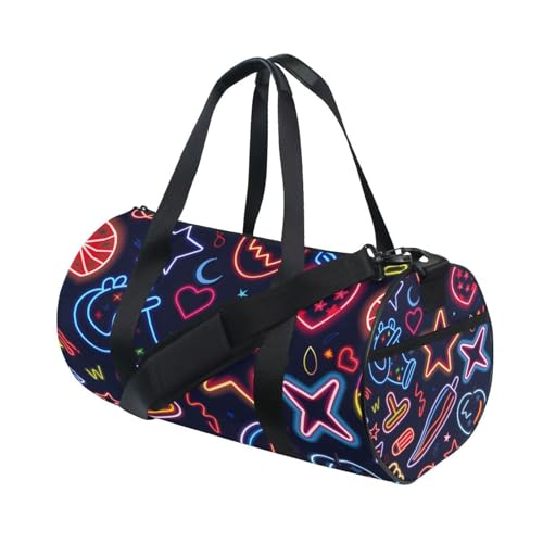 Sporttasche, Sporttasche, Reisetasche, Reisetasche, Gepäcktasche, amerikanische Neon-Aufkleber für Wochenender, Sport, Urlaub, Tanzen Sporttasche, Sporttasche, Reisetasche, Reisetasche, Gepäcktasche, amerikanische Neon-Aufkleber für Wochenender, Sport, Urlaub, Tanzen von ISAOA