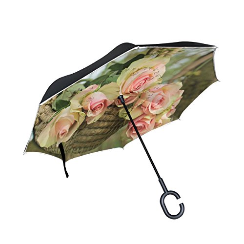 isaoa Gro?e Schirm Regenschirm Winddicht Doppelschichtige seitenverkehrt Faltbarer Regenschirm,C-f?rmigem Henkel Regenschirm Sieben Rosa Rosen auf Korb Regenschirm f¨¹r Frauen isaoa Gro?e Schirm Regenschirm Winddicht Doppelschichtige seitenverkehrt Faltbarer Regenschirm,C-f?rmigem Henkel Regenschirm Sieben Rosa Rosen auf Korb Regenschirm f¨¹r Frauen von ISAOA