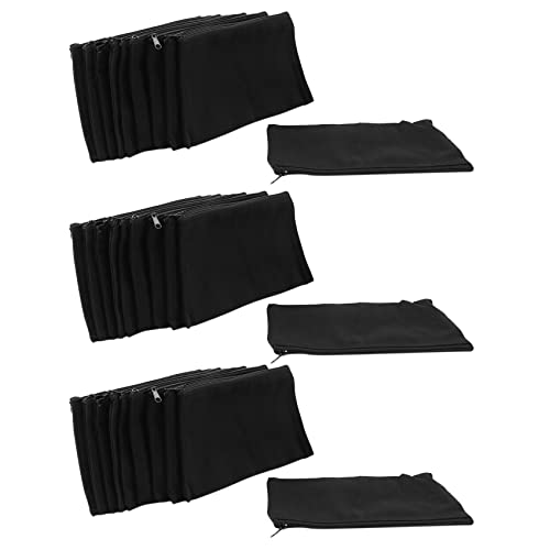 ISTOVO 30 Stück Leinwand ReißVerschluss Beutel Leinwand Make-Up Bleistiftetui Leere DIY Basteltaschen Schwarz von ISTOVO