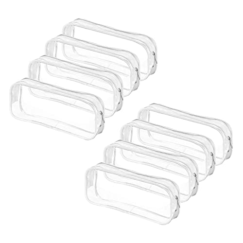 ISTOVO 8 STK. Klarer FedermäPpchen Große Kapazität Transparenter Stift Bleistiftbeutel PVC Pen Pencil Zipper Pouches von ISTOVO