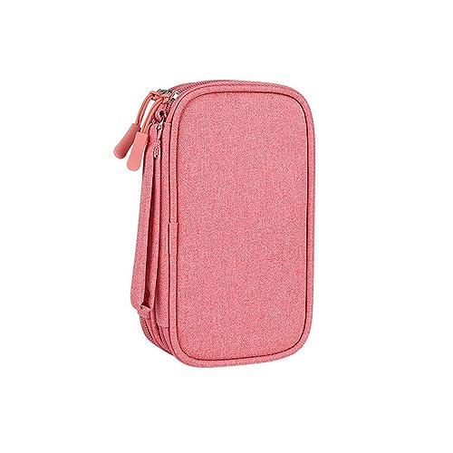 ISTOVO Tragbare Kabelaufbewahrung Tasche für Datenübertragung Wasserdicht Datenkabel Ladegerät USB Stecker Organizer für Reisen Elektronische Organizer Pink von ISTOVO