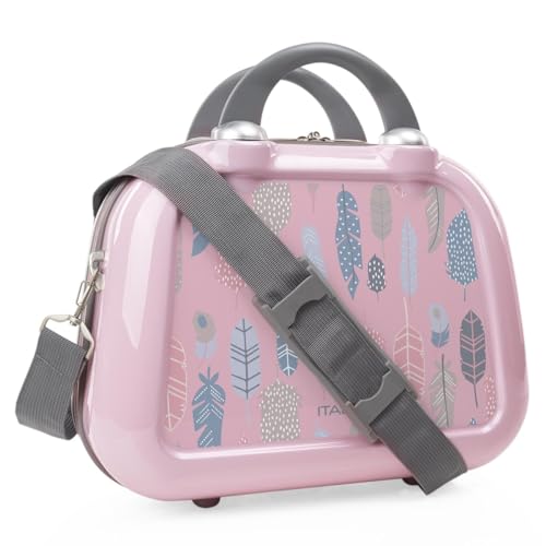 ITACA - Kosmetikkoffer Hartschale Groß, Beautycase Damen, Trolley & Handgepäck Koffer: Beauty Case Hartschale, Kosmetik Koffer, Kosmetiktasche Groß - Ideal für Reisen!, Feder von ITACA