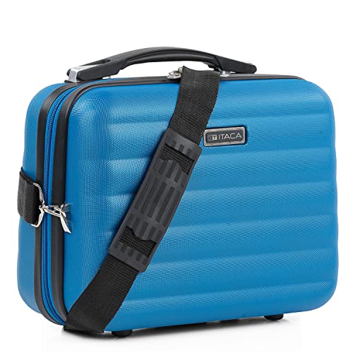 ITACA - Kosmetikkoffer Hartschale Groß, Beautycase Damen, Trolley & Handgepäck Koffer: Beauty Case Hartschale, Kosmetik Koffer, Kosmetiktasche Groß - Ideal für Reisen! 71235, Blau von ITACA