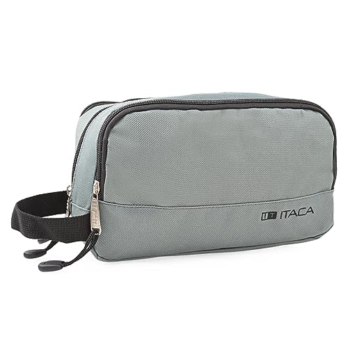 ITACA - Kosmetiktasche mit Reißverschluss, Reisen Kulturtasche Damen - Praktisch Kulturbeutel Herren and Damen - Wochenende Kulturbeutel Damen, Herren, Jungen and Madchen. Marke von ITACA, Grau von ITACA