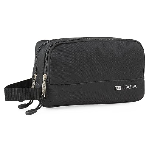 ITACA - Kosmetiktasche mit Reißverschluss, Reisen Kulturtasche Damen - Praktisch Kulturbeutel Herren and Damen - Wochenende Kulturbeutel Damen, Herren, Jungen and Madchen. Marke von ITACA, Schwarz von ITACA