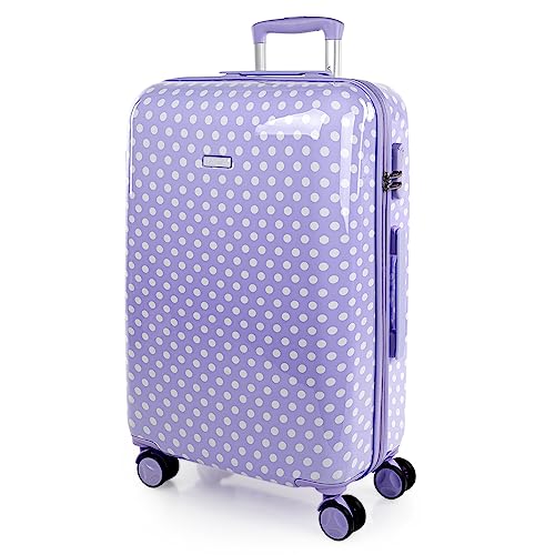 ITACA - Reisekoffer Kinder Polycarbonat Koffer Kinder Kinderkoffer Mädchen - Kinder Koffer mit Integriertes Zahlenschloss - 4 Rädrig Kinder Reisekoffer - Langlebiger Kindertrolley, Malve von ITACA