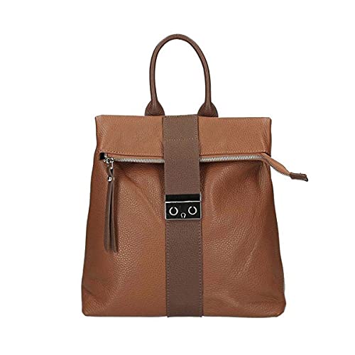Made in Italy XL Damen Leder Roll Top Rucksack Cityrucksack Shopper Handtasche Schultertasche Ledertasche Freizeitrucksack Tasche Cognac-Braun Made in Italy XL Damen Leder Roll Top Rucksack Cityrucksack Shopper Handtasche Schultertasche Ledertasche Freizeitrucksack Tasche Cognac-Braun von ITALYSHOP24-COM