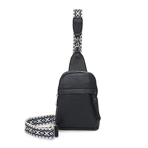 OBC Damen Bodybag Sling Tasche Rucksack Gürteltasche Crossbag Crossover Schultertasche Crossbody Brusttasche Umhängetasche Dunkelblau V2 von ITALYSHOP24