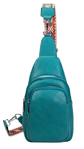 ITALYSHOP24 OBC Unisex Crossbody Bodybag Sling Tasche Rucksack Crossover Schultertasche Brusttasche Umhängetasche Bag damen herren Türkis von ITALYSHOP24